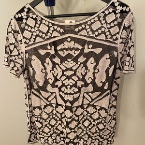 Anthropologie lace and sheer shirt